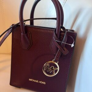 Michael Kors Burgundy Mini Leather Tote Bag